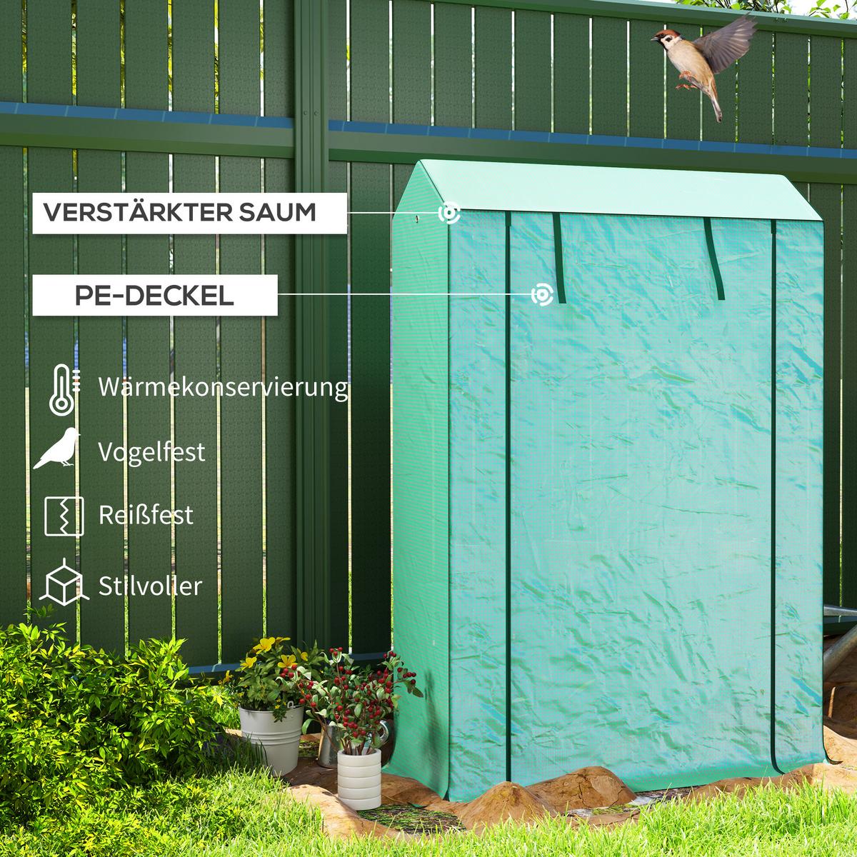 GEWÄCHSHAUS, 100L x 40B x 150H cm - Grün, Metall (40/150/100cm) - Outsunny
