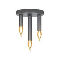 DECKENLEUCHTE Udo 3-flammig 15/15/10 cm - Schwarz, Metall (15/15/10cm) - Nettlife