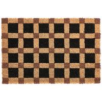 FUSSMATTE Beige/Schwarz 40/60 cm Kokosfasern Villasis - Beige, Textil (40/60cm) - Beliani