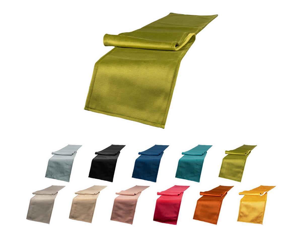 TISCHBAND Samt&Sonders mai-grün 140/18 cm - Olivgrün/Grün, Textil (18/140cm) - beties Heimtextil