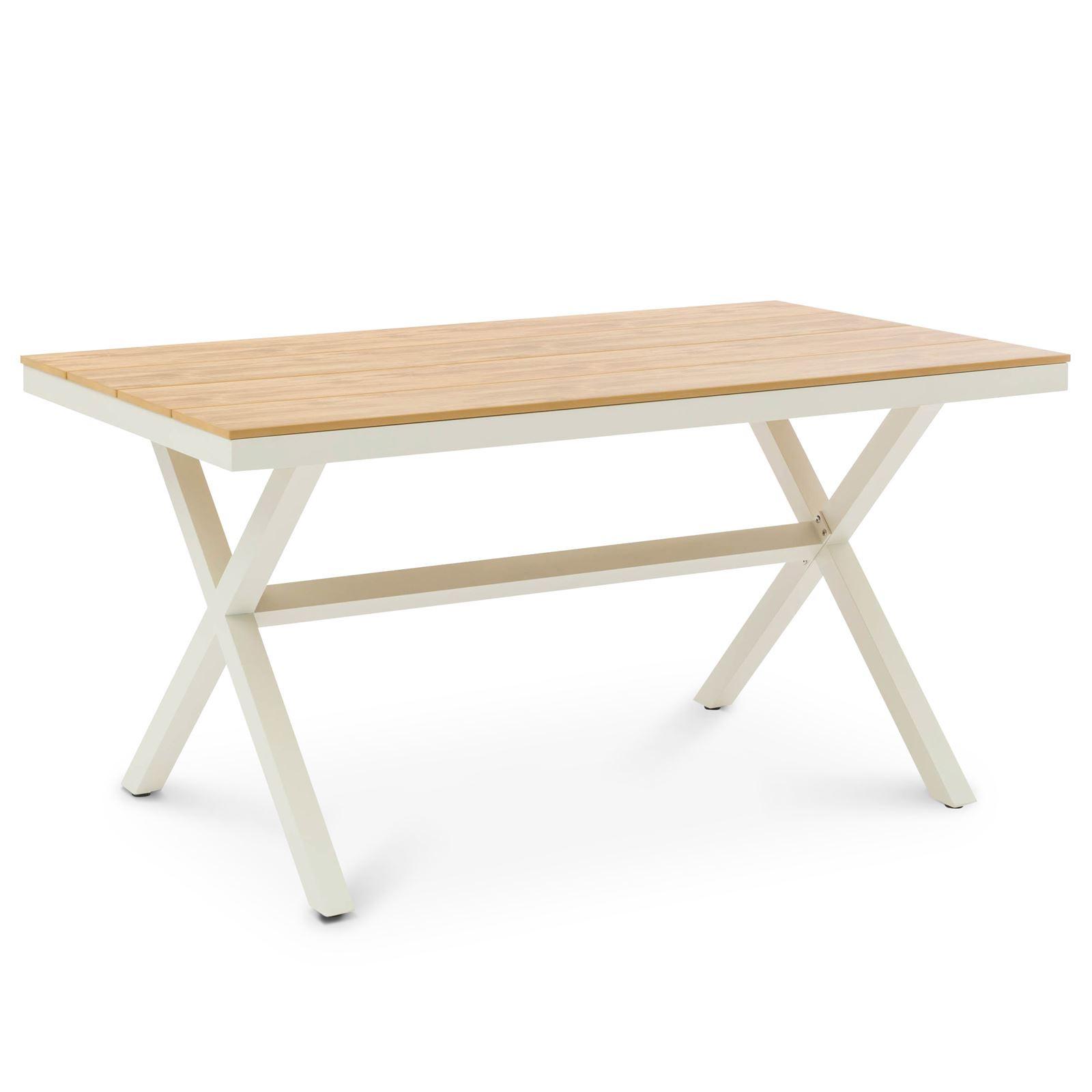 GARTENTISCH ISOLA natur, weiß - Weiß/Naturfarben, Metall (89/150/76cm) - IDIMEX
