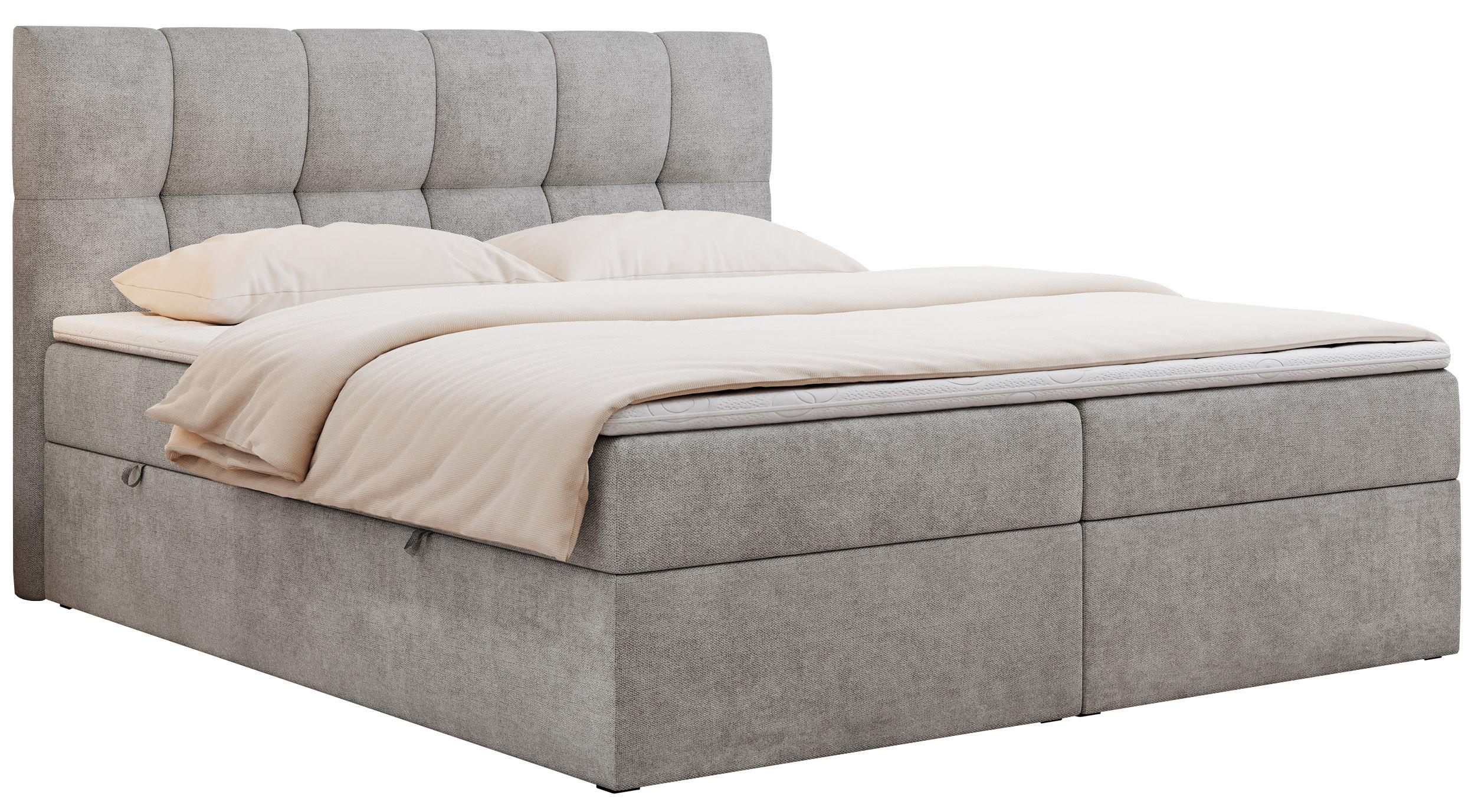 BOXBETT RICO 140/200 Hellgrau Struktur - H3 - Hellgrau, Holz/Textil (140/200cm) - MKS