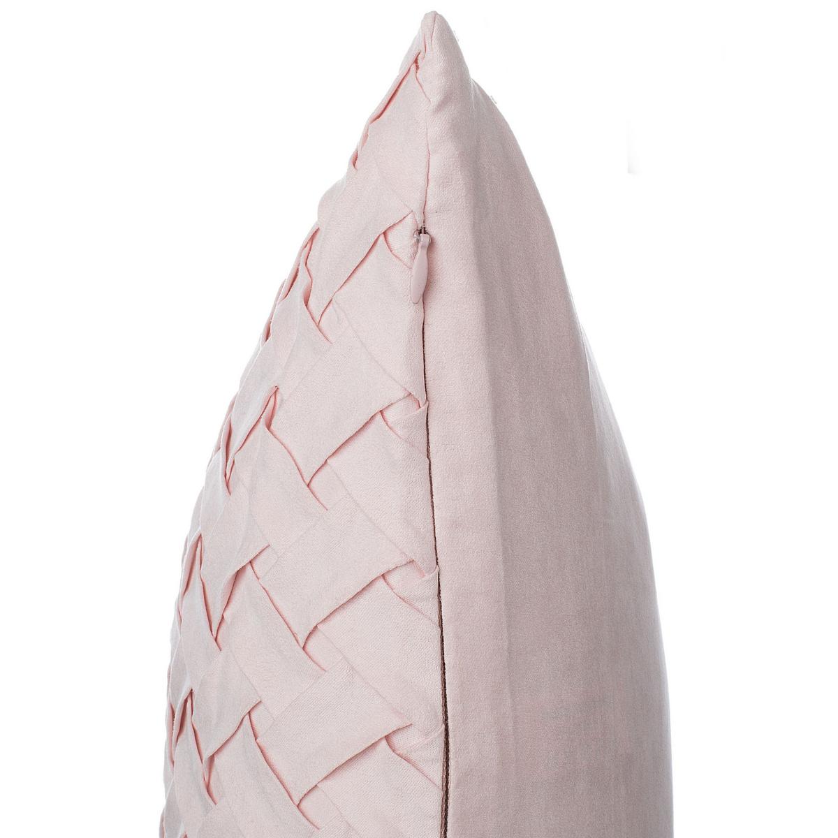 DEKOKISSEN 2er-Set Pastellrosa 45/45 cm Tithonia - Pink, Textil (45/45cm) - Beliani