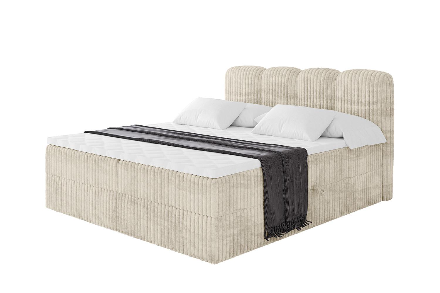 BOXBETT mit Matratze H4 - NINA - 200x200 cm - Creme - Magnolie, Holzwerkstoff (200/200cm) - ALTDECOR