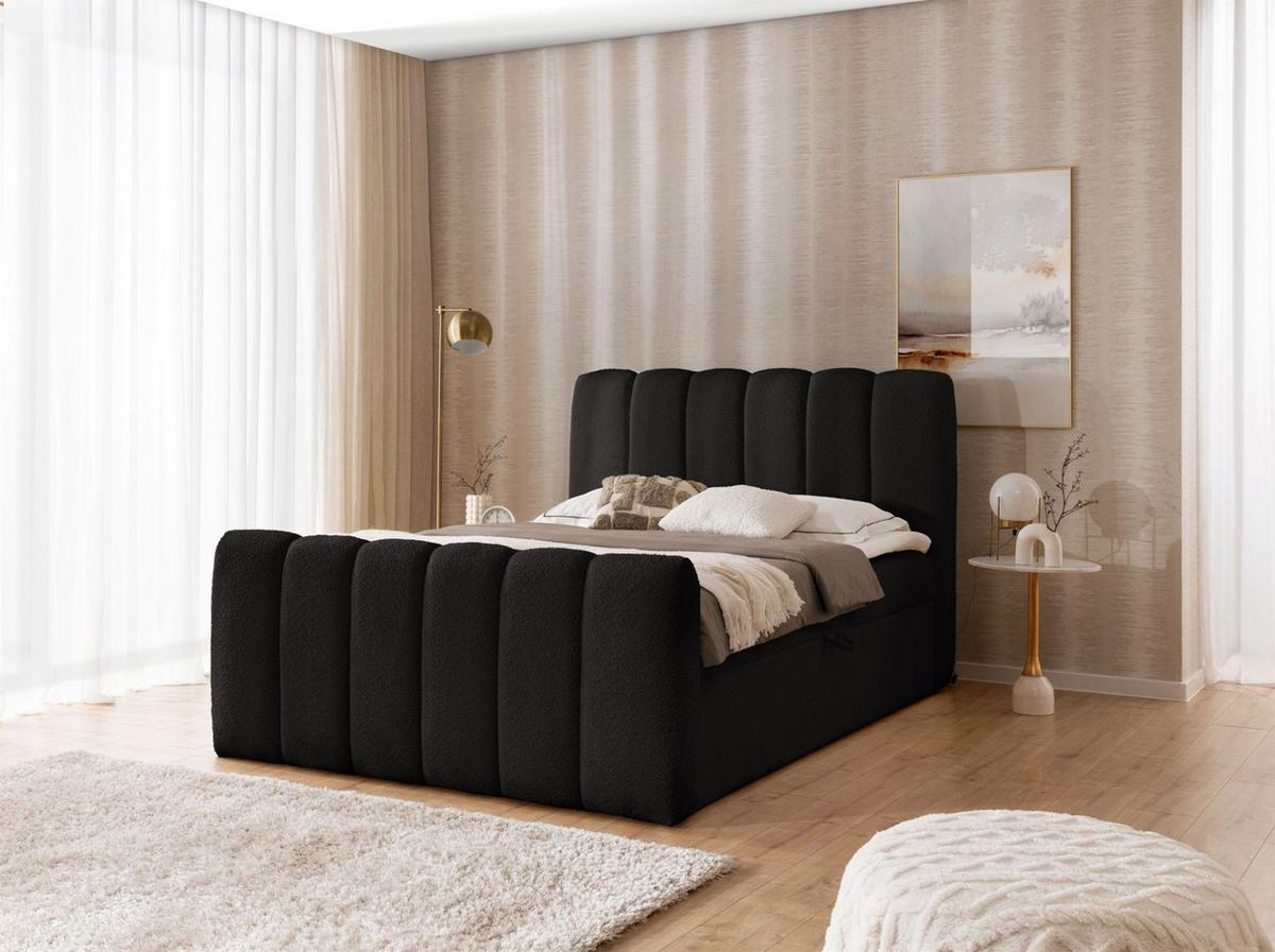 BOXBETT Denis - Schwarz, Holzwerkstoff/Textil (160/200cm) - Fun Möbel