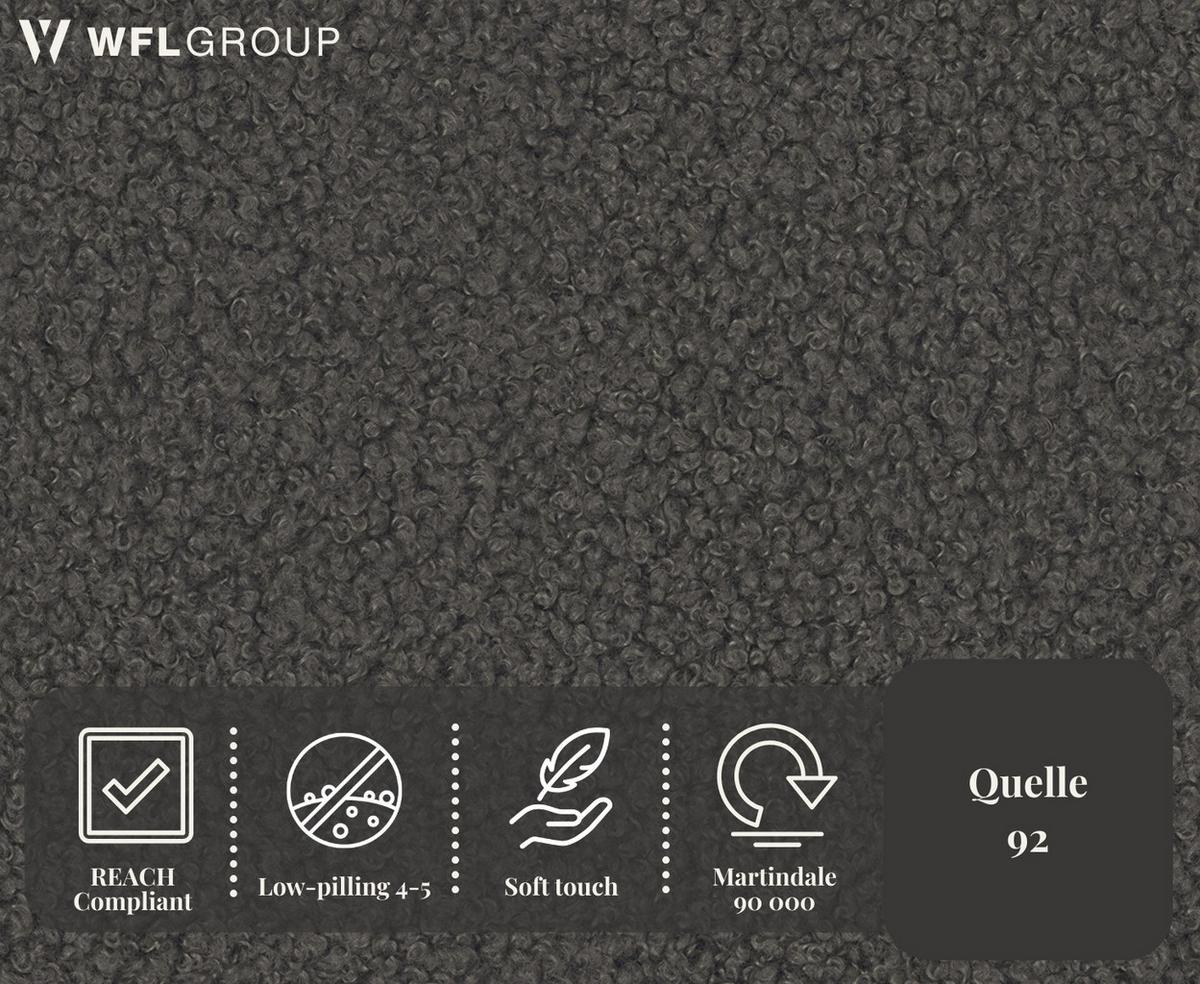 SCHLAFSOFA Bolla 3-Sitzer mit Bettkasten, Dunkelgrau Boucle 240/90/90 cm - Dunkelgrau/Schwarz, Kunststoff/Textil (240/90/90cm) - WFL GROUP