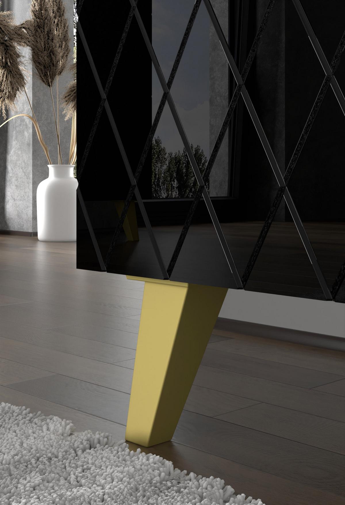 KOMMODE Schwarz 145/90/42 - Schwarz, Holzwerkstoff (145/90/42cm) - RAUMHIRSCH FURNITURE