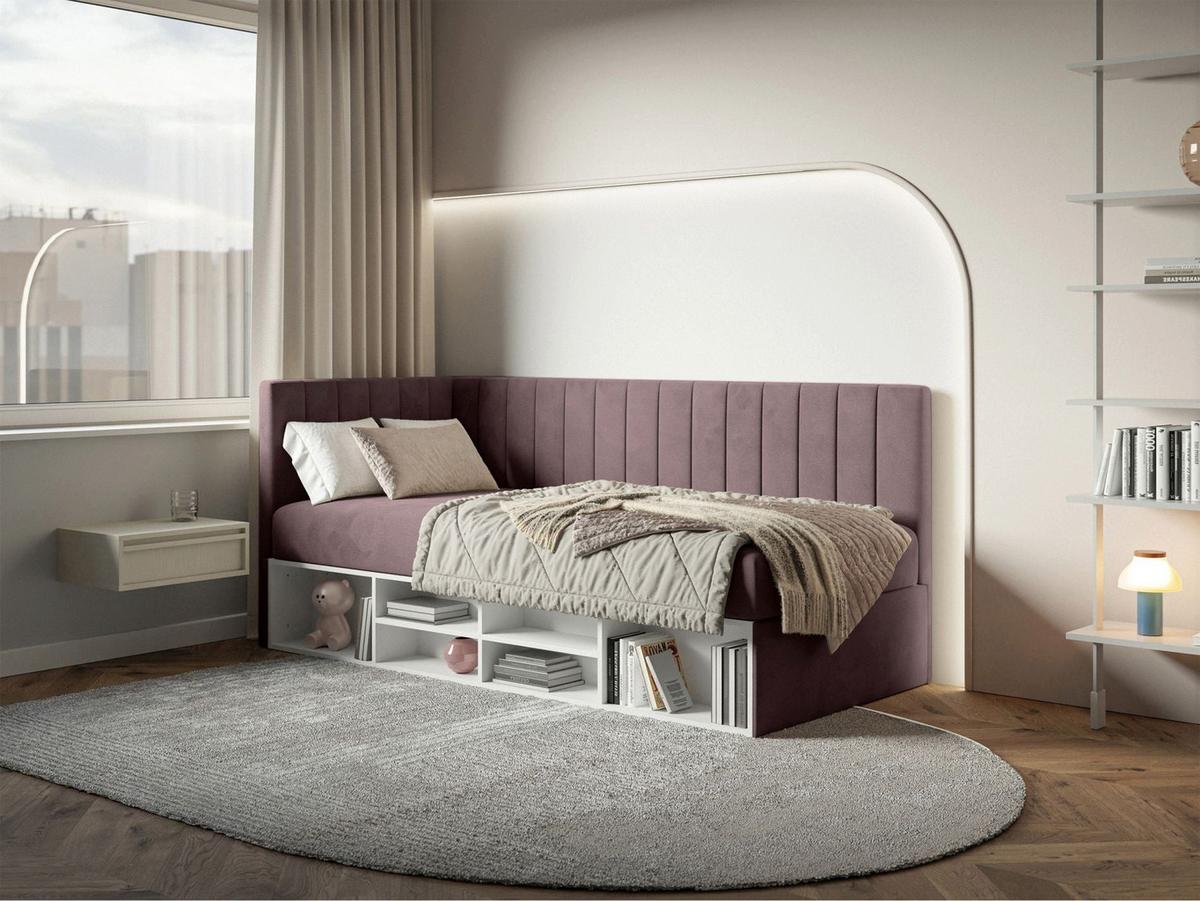 JUGENDBETT Ventrio Violett Easy-Clean-Samtbezug 90x200 cm - Lila, Kunststoff/Textil (90/200cm) - Selsey