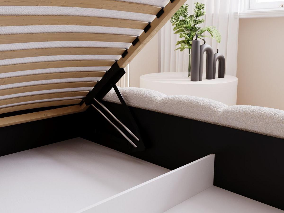 POLSTERBETT Cloud Low 160x200 Bouclé-Stoff Beige - Beige, Textil (160/200cm) - Graingold