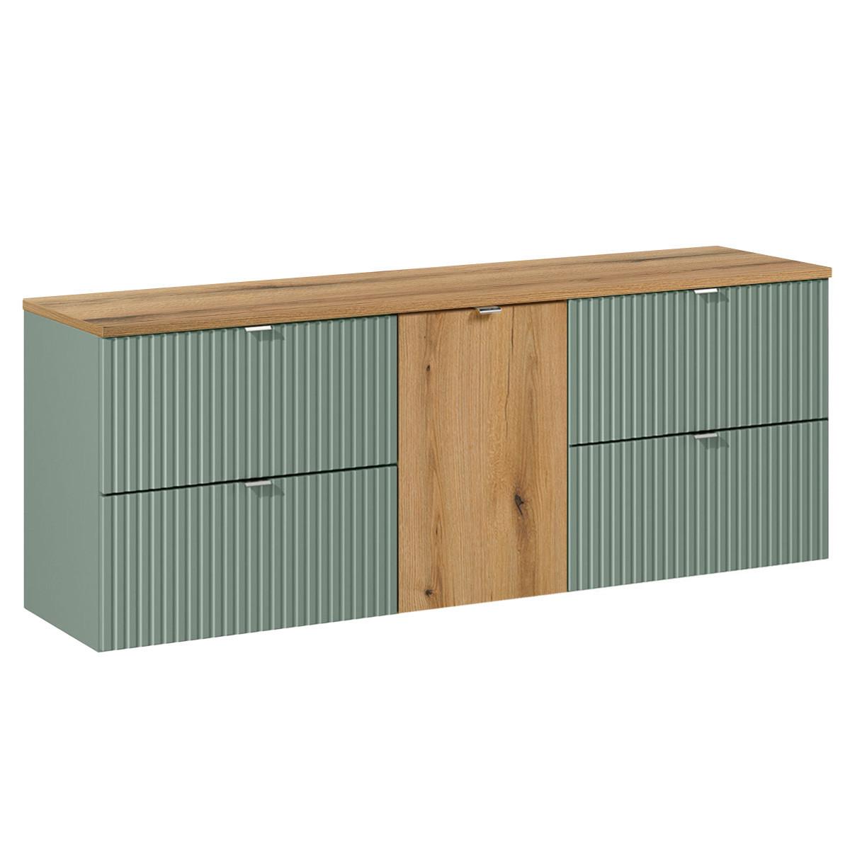 WASCHTISCHUNTERSCHRANK 160.4cm Jade Grün - Grün, Holzwerkstoff (160.4/59.5/40cm) - Petits-meubles