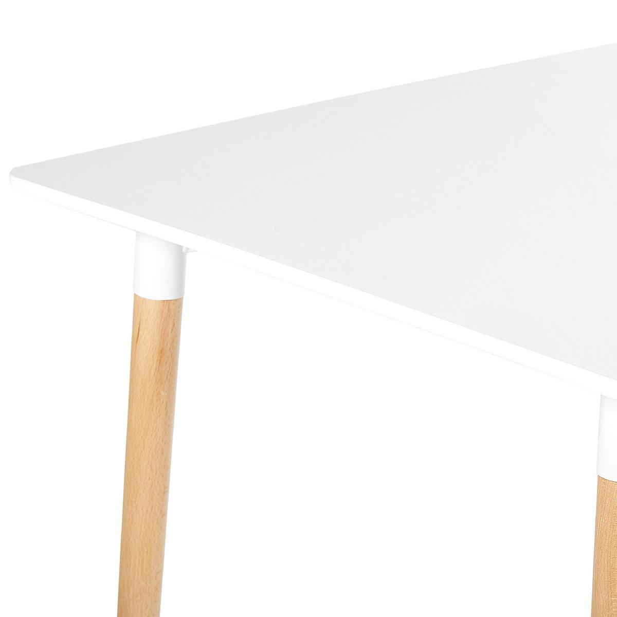 ESSTISCH 120/80/75 cm Weiß, Hellbraun Rechteckig Newberry - Weiß, Holzwerkstoff (120/80/75cm) - Beliani