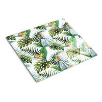 GLASPLATTE 60x52 cm Tropische Blumen - Grün, Glas (60/0.4/52cm) - TULUP
