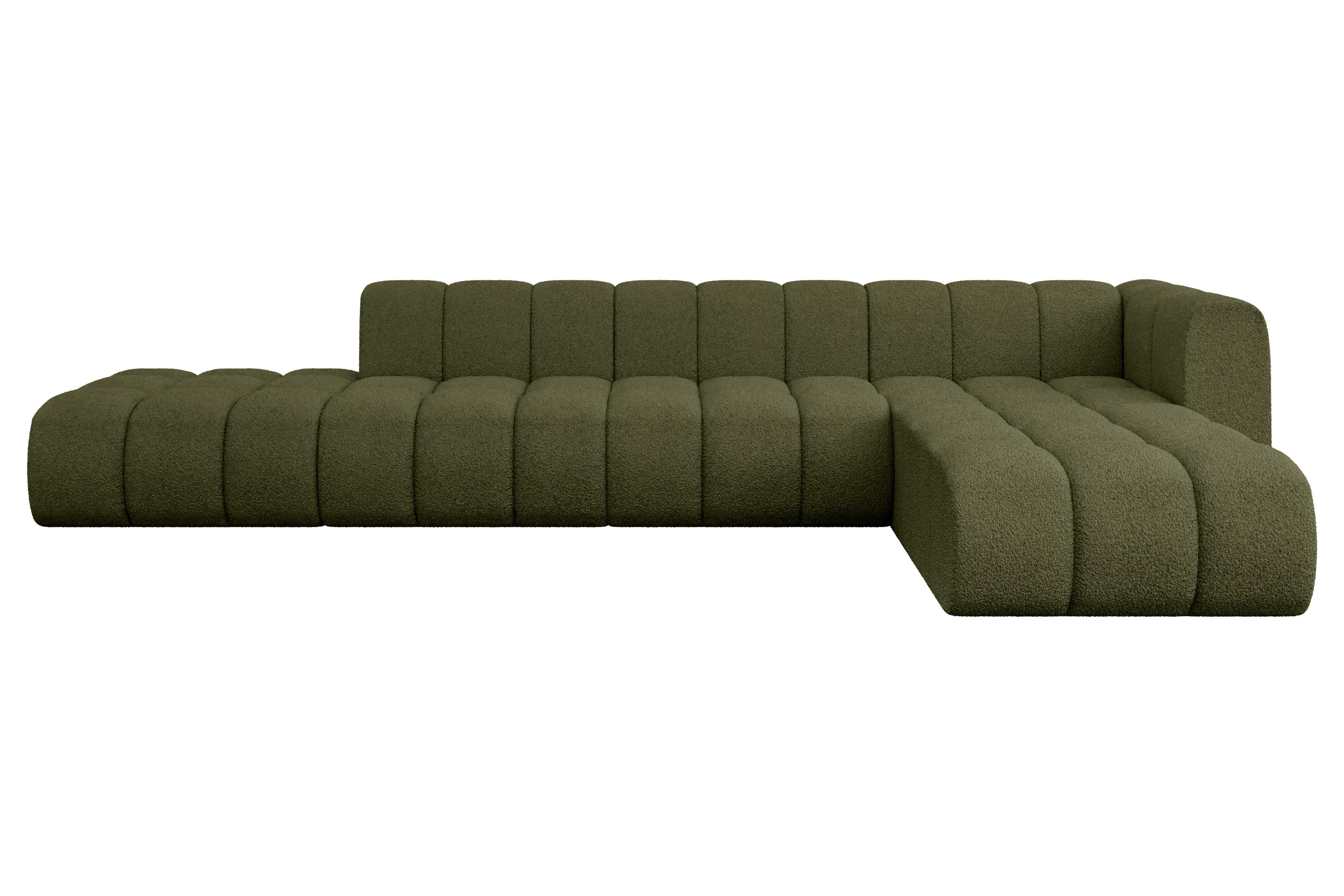 ECKSOFA modulares Sofa Zuvon-L2 - 387x177x70 cm Grün - Grün, Holzwerkstoff/Textil (387/177cm) - ALTDECOR