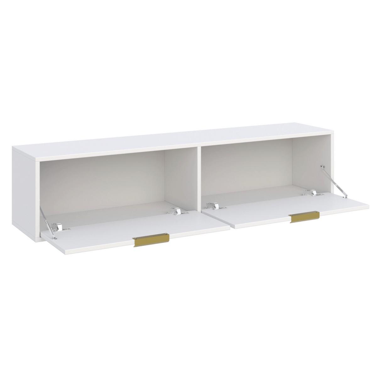 TV-HÄNGEBOARD Vena 2-türig, Weiß, 140 cm - Goldfarben/Weiß, Holzwerkstoff/Kunststoff (138.6/30/30cm) - Selsey