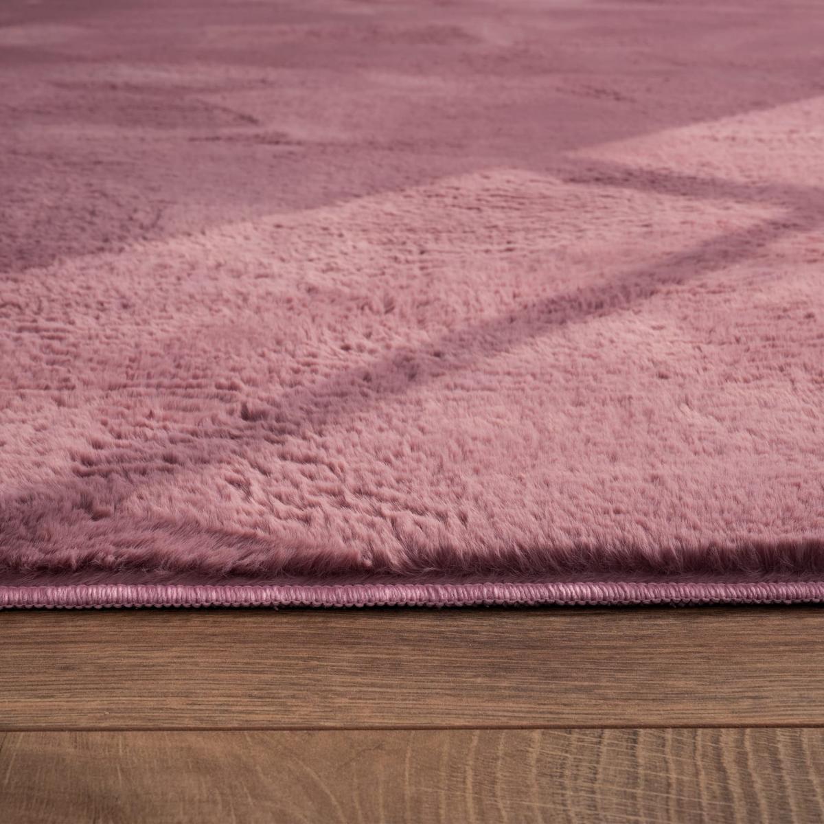 KURZFLORTEPPICH, einfarbig, aus Polyester, Altrosa, 120 x 160 cm - Rosa, Textil (120/160cm) - KADIMA DESIGN