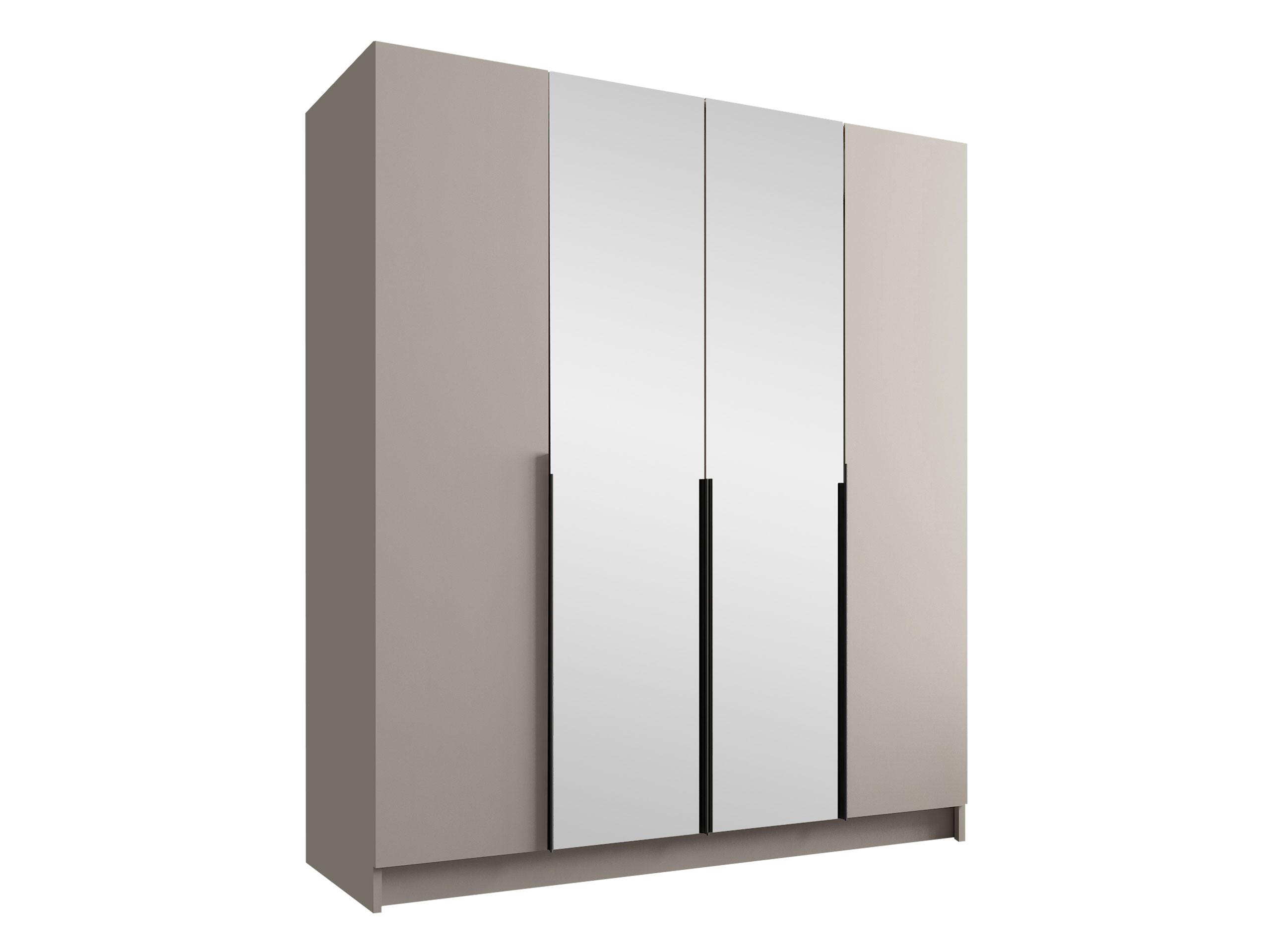 KLEIDERSCHRANK Santi II - Kaschmir/Schwarz, Holzwerkstoff/Metall (200/215/58cm) - MIRJAN24