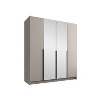 KLEIDERSCHRANK Santi II - Kaschmir/Schwarz, Holzwerkstoff/Metall (200/215/58cm) - MIRJAN24
