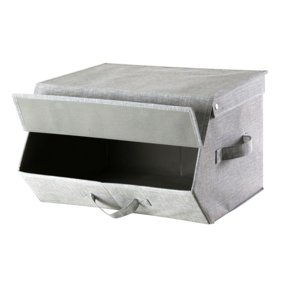 AUFBEWAHRUNGSBOX mit Deckel und Klappdeckel - L19 cm - Grau, Wellpappe (35/24/3.5cm) - Calicosy