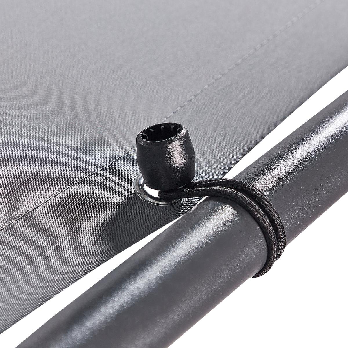 PERGOLA Stahl grau 300/300 cm Aventine - Schwarz/Grau, Kunststoff (300/260/300cm) - Beliani