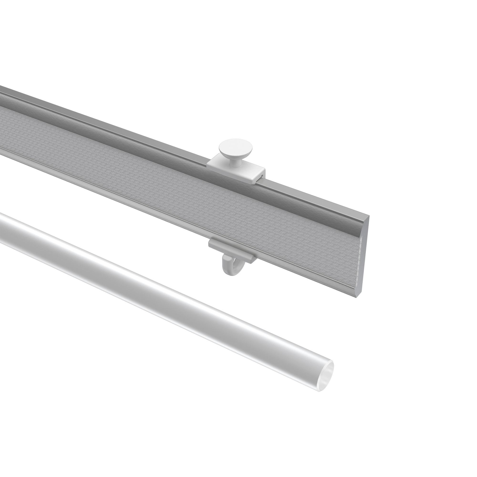PANEELWAGEN MIT KLETTBAND und Rundkopfgleiter Easyslide 90 cm, Aluminium, Silbergrau - Alufarben, Metall (1/4.3/90cm) - INTERDECO