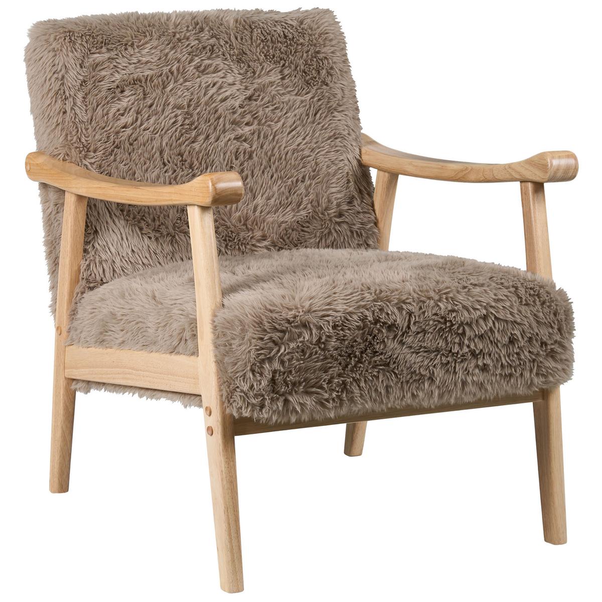 SESSEL Taupe Leknes - Taupe/Braun, Kunststoff (66/79/74cm) - Beliani