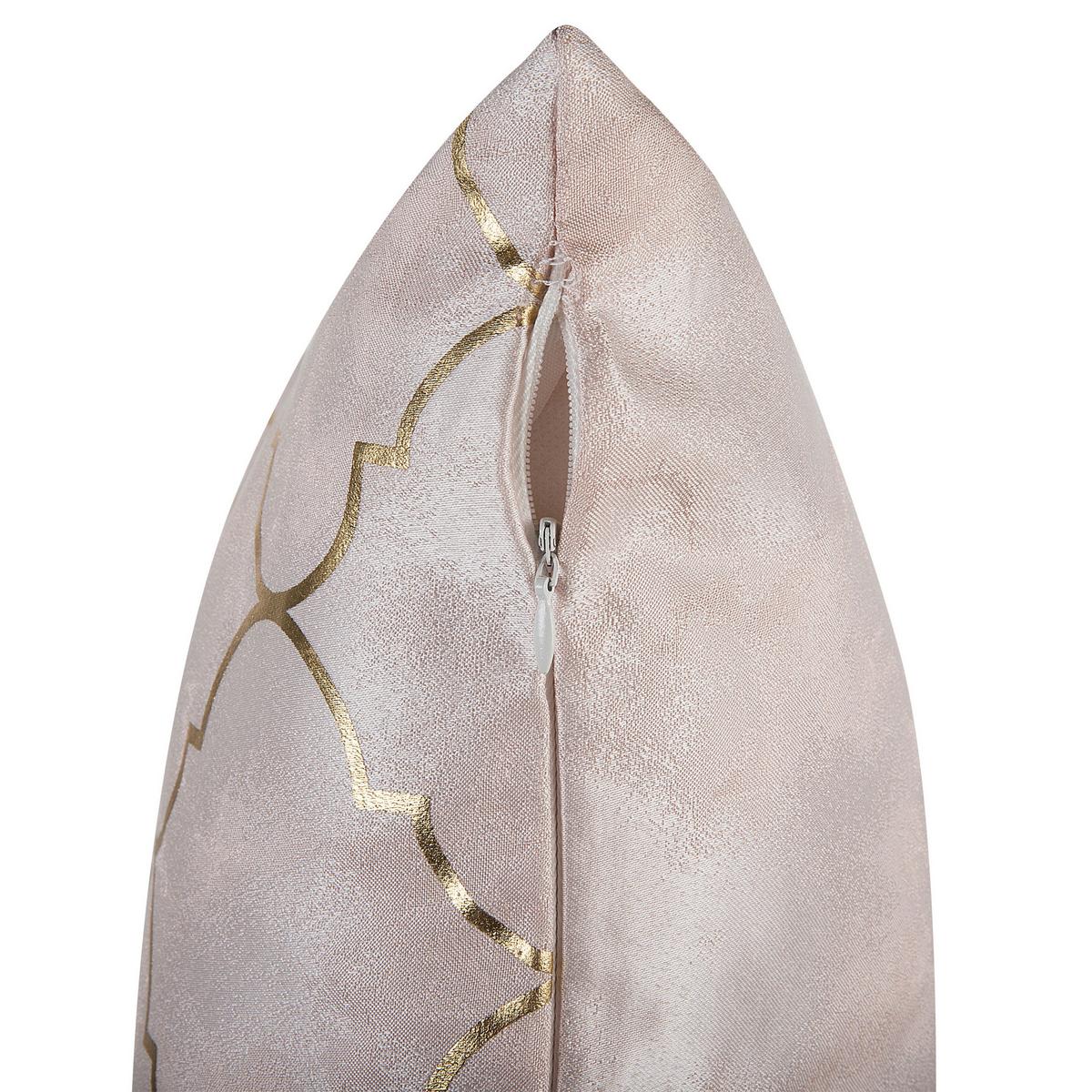 DEKOKISSEN 2er-Set Rosa 45/45 cm Alyssum - Pink, Textil (45/45cm) - Beliani