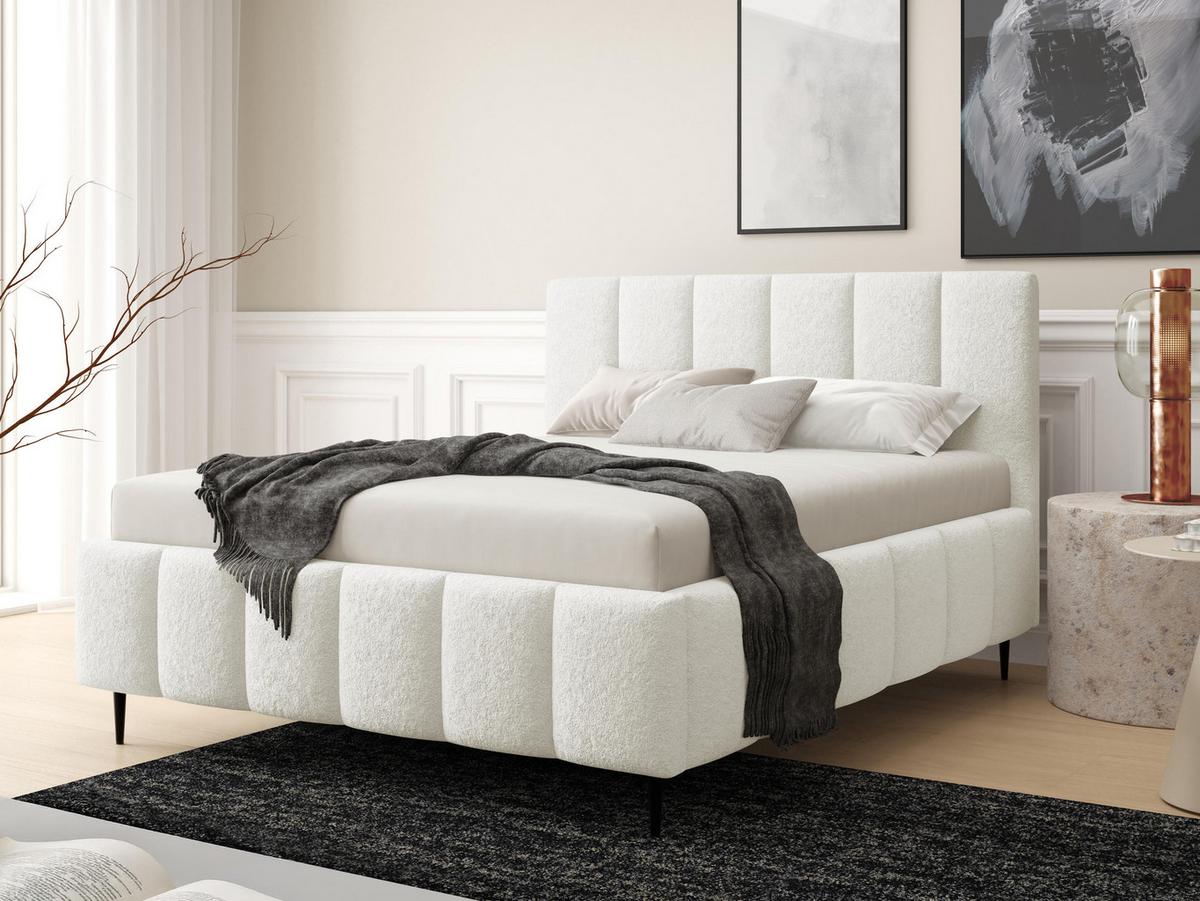 POLSTERBETT Lunaro Leg - Creme/Schwarz, Holz/Textil (140/200cm) - MIRJAN24