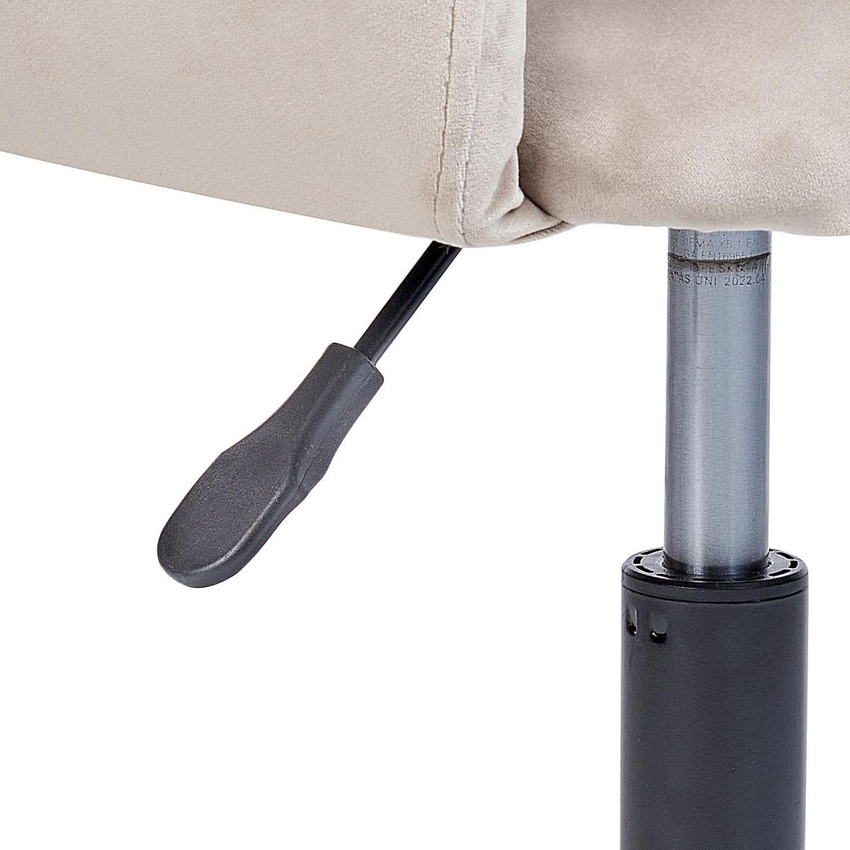 BÜROSTUHL Samtstoff Beige Sanilac - Beige, Textil/Metall (62/71/62cm) - Beliani