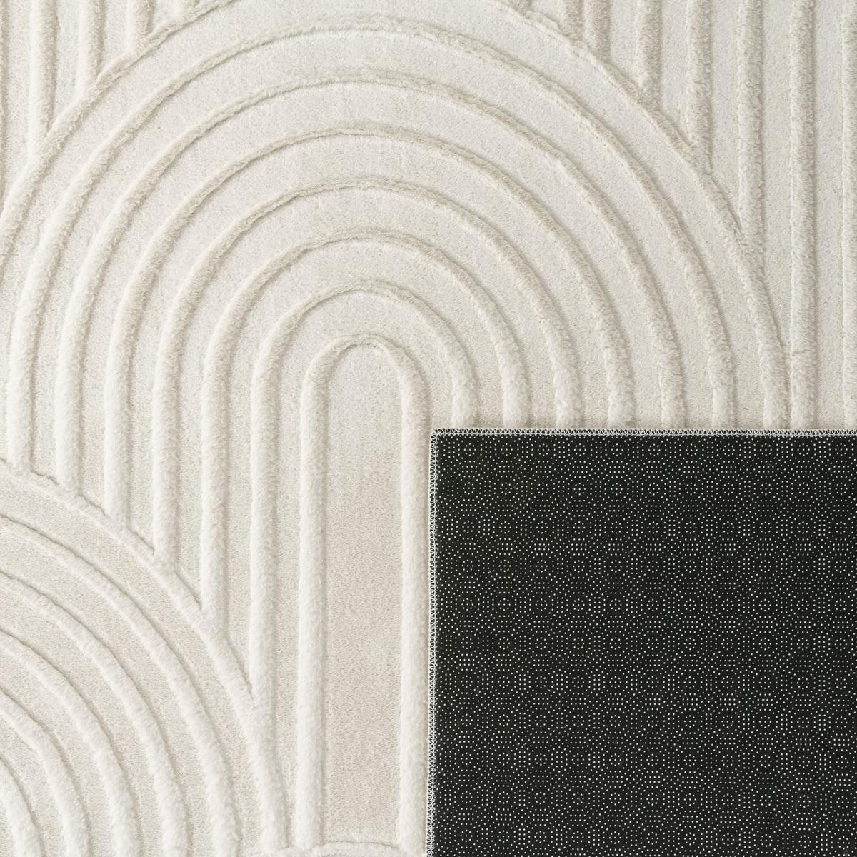 KURZFLORTEPPICH, mit Struktur, aus Polyester, Creme, 80 x 150 cm - Creme, Textil (150/80cm) - KADIMA DESIGN