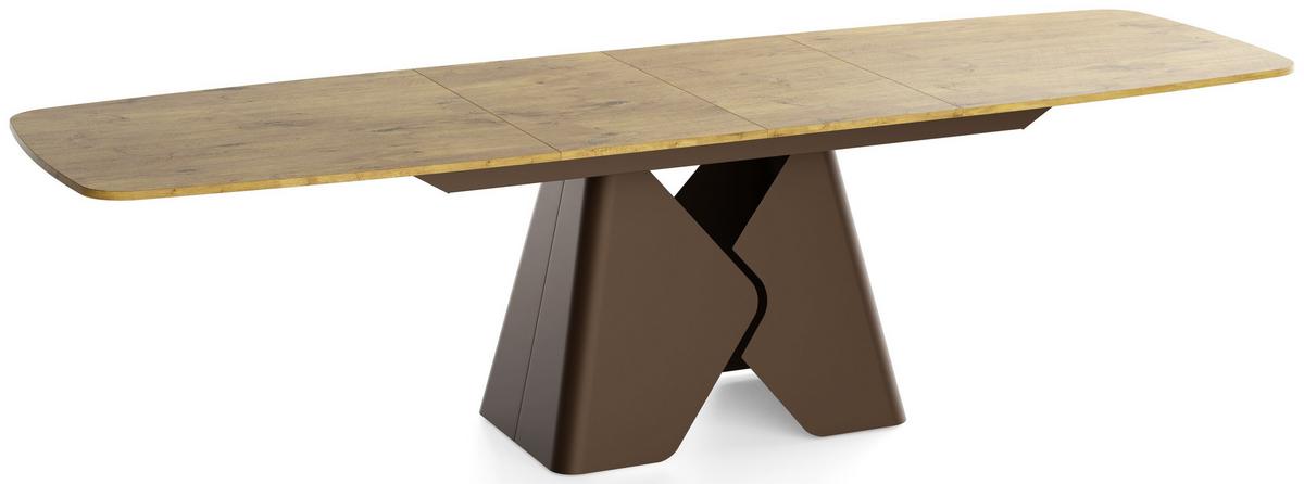 ESSTISCH Vanta rechteckig ausziehbar verlängerbar mit Braunem Metallgestell, Eiche Hell Braun 180-270/90/76 cm - Eichefarben/Braun, Holzwerkstoff/Metall (90/270/76cm) - WFL GROUP