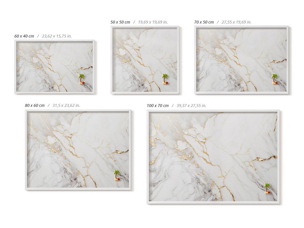 MAGNETTAFEL 80x60 cm Weißer Rahmen Stilvoller Marmorstein - Transparent, Metall (80/60/0.4cm) - TULUP