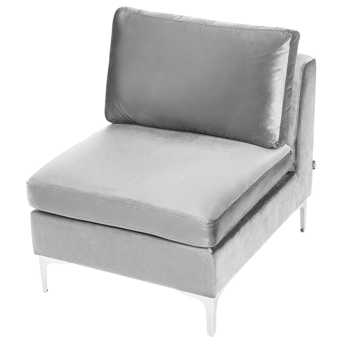 ECKSOFA Modul 4-Sitzer linksseitig Grau Samtstoff Evja - Dunkelgrau, Textil (235/150cm) - Beliani