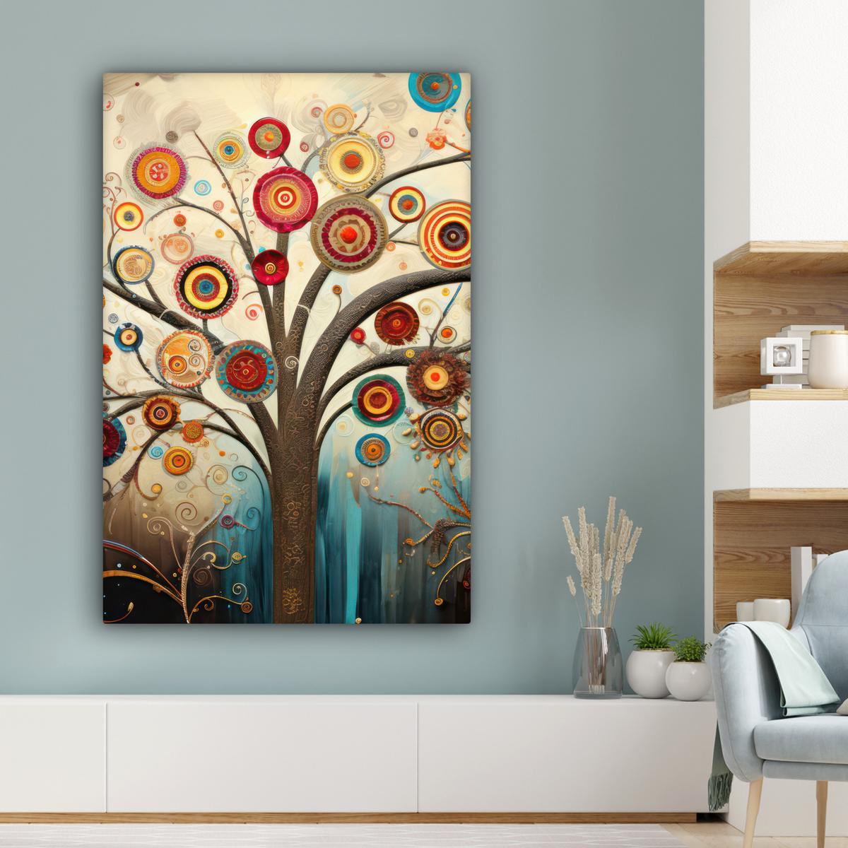 LEINWANDBILD Baum - Baum des Lebens - Farbe Deko XXL 80x120 cm - Braun, Textil (80/120cm) - MuchoWow