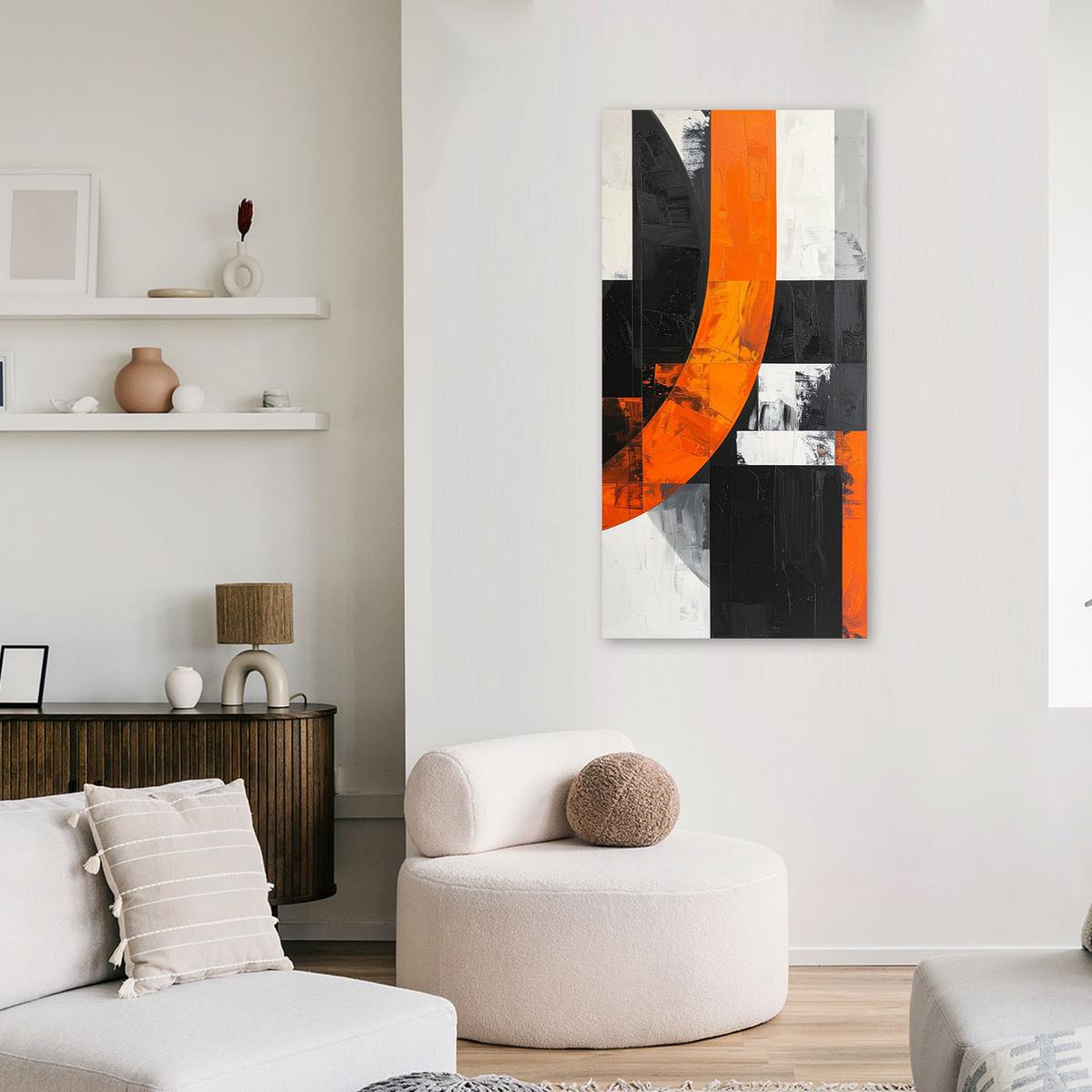 LEINWANDBILD 3D und geometrisch 50x100cm - Orange, Textil (50/100cm) - Feeby