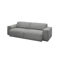 SOFA RANI Grau Cord - Schwarz/Grau, Kunststoff/Textil (256/71/101cm) - KAWOLA