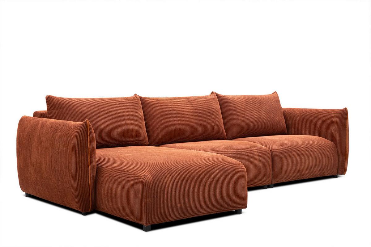 ECKSOFA TAUER 5-Sitzer, orange - Schwarz/Orange, Holzwerkstoff/Kunststoff (173/294cm) - Wozimo