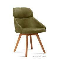 ESSZIMMERSTUHL (2er-Set) Donna 52x82x63 Eiche geölt/Olivgrün - Eichefarben/Olivgrün, Kunststoff (63/82/52cm) - 58aufmkessel