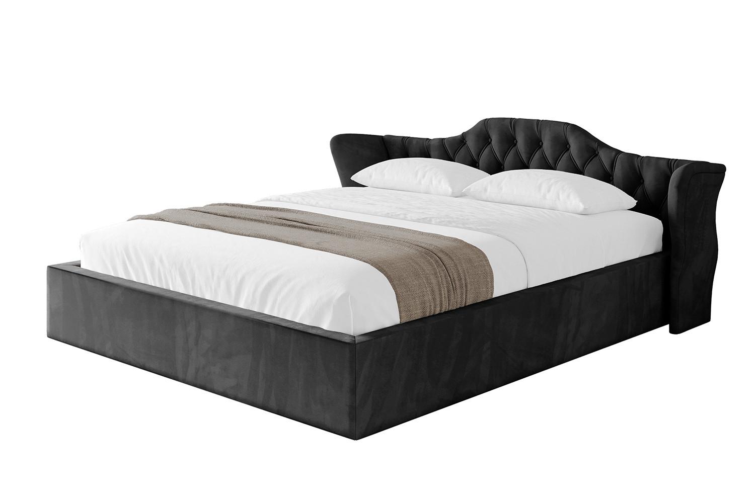 POLSTERBETT mit Bettkasten und Lattenrost, Bett mit Matratze H3/H4 - ZORAN-V1 120x200 Schwarz - Schwarz, Holzwerkstoff/Textil (120/200cm) - ALTDECOR