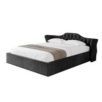 POLSTERBETT mit Bettkasten und Lattenrost, Boxbett ohne Matratze - ZORAN-V1 120x200 Schwarz - Schwarz, Holzwerkstoff/Textil (120/200cm) - ALTDECOR