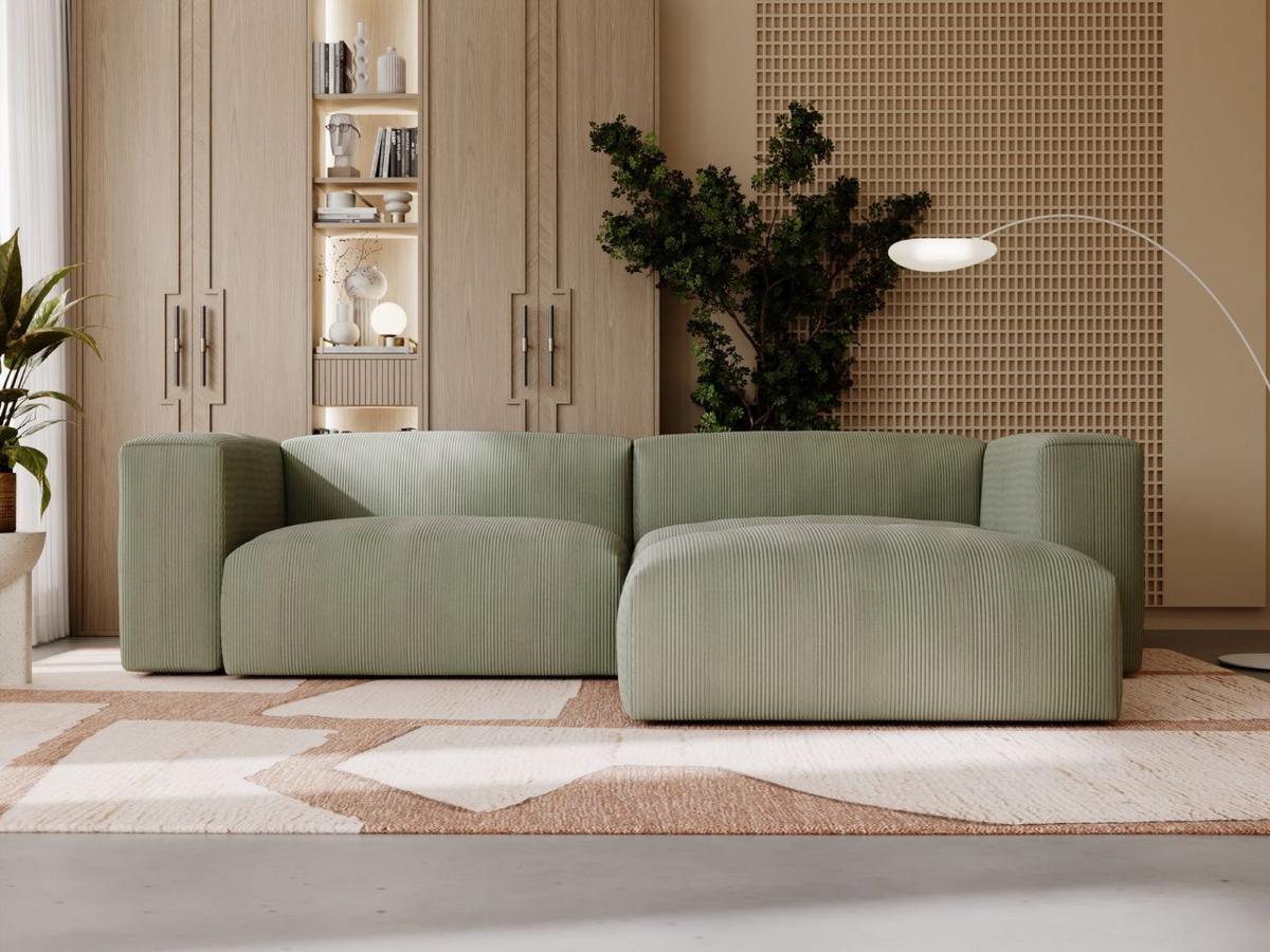 ECKSOFA Landi Grün Rechts - Schwarz/Grün, Kunststoff/Textil (240/180cm) - Graingold