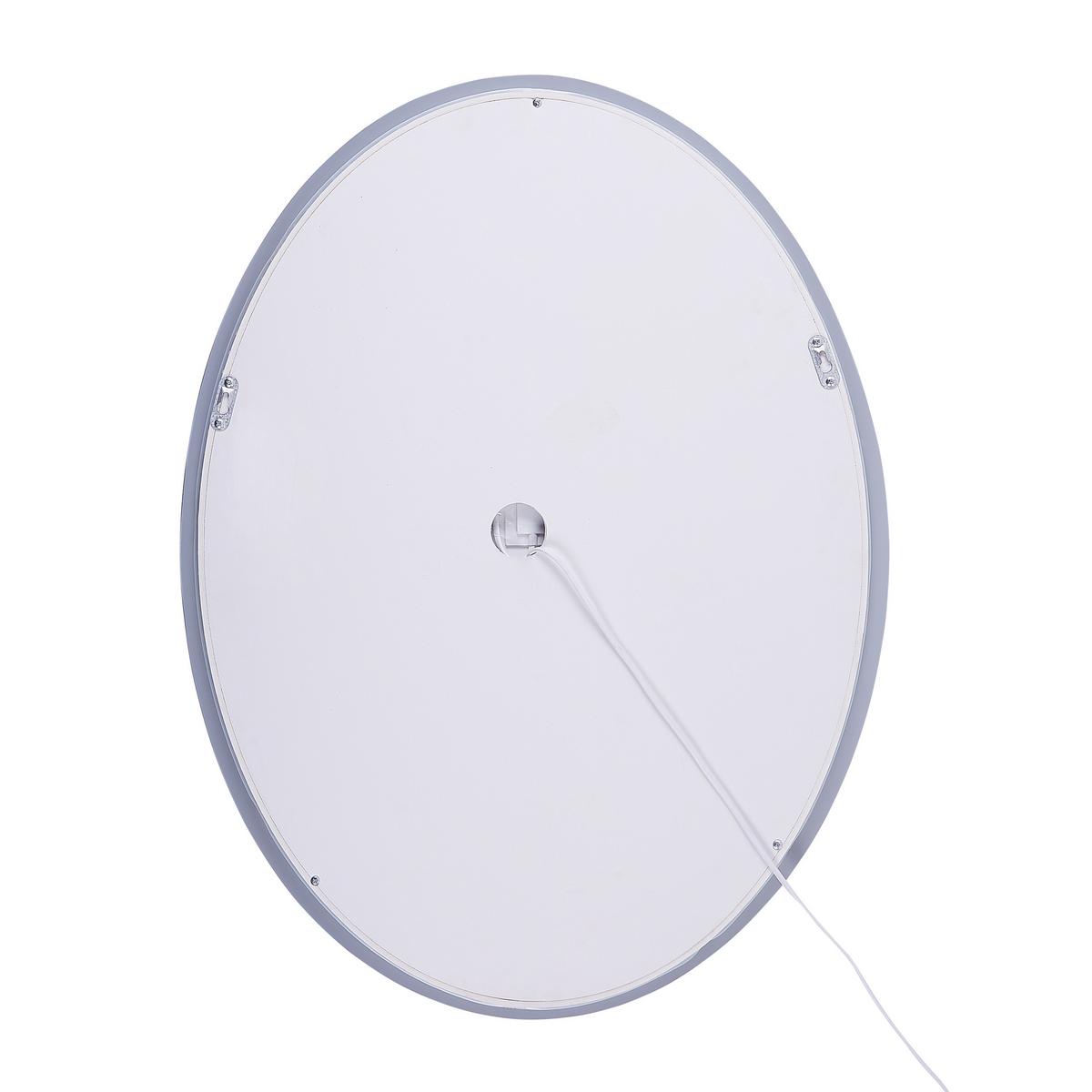BADSPIEGEL mit LED-Beleuchtung oval 60/80 cm Mazille - Silberfarben, Glas (60/80/3cm) - Beliani