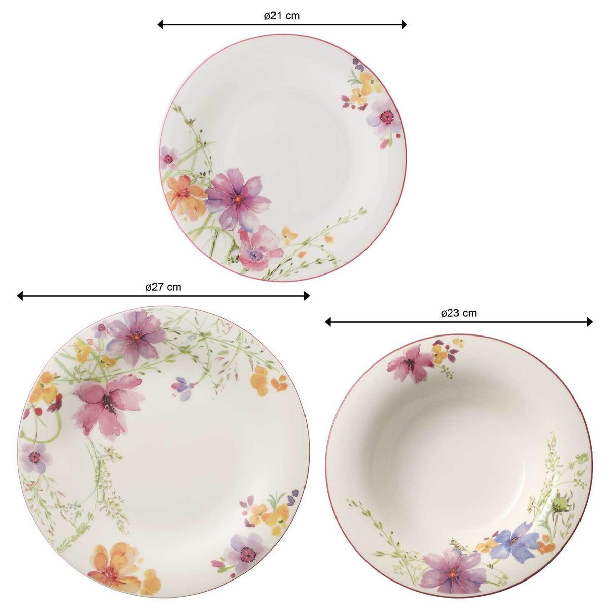TELLER-SET Mariefleur Basic bunt 18-tlg. - Multicolor, Keramik (2/2/2cm) - Villeroy & Boch