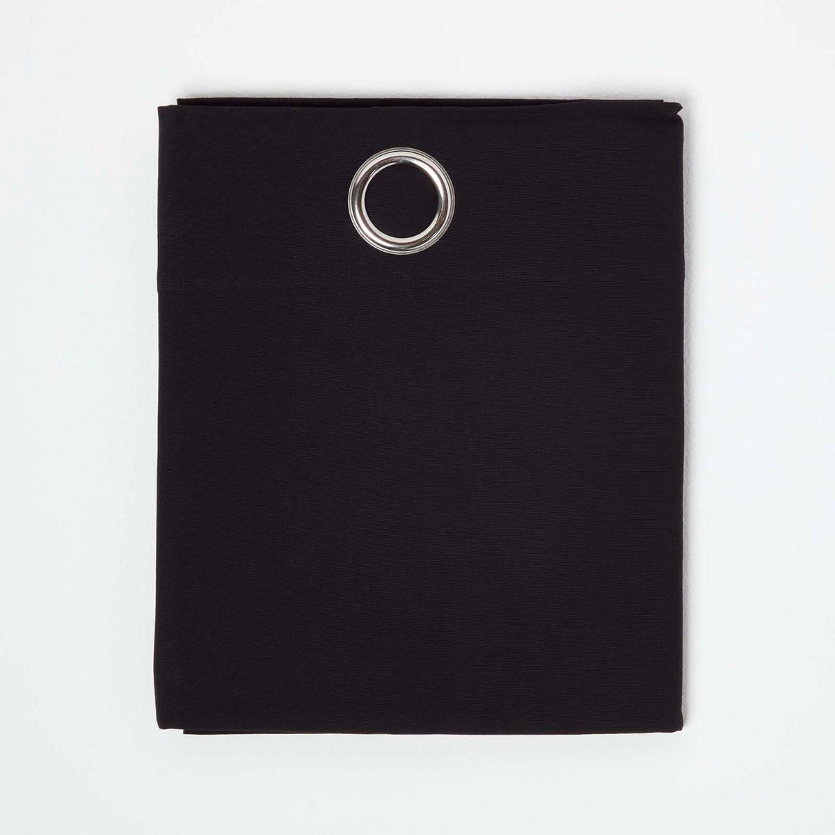 ÖSENVORHANG blickdicht 2er-Set, 137/228 cm - Schwarz, Textil (137/228cm) - Homescapes