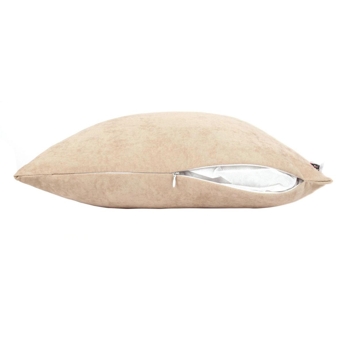 DEKOKISSEN Uni Sand 45x45 cm mit Füllung - Beige, Textil (45/45cm) - Deco-Raum