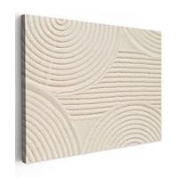 LEINWANDBILD Muster - Abstrakt - Weiß Wandbilder 80x60 cm - Beige, Textil (80/60cm) - MuchoWow