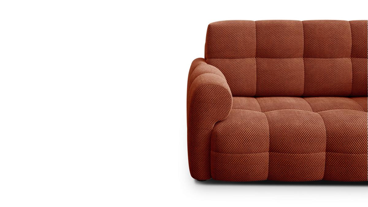 SOFA MELLOW 2-Sitzer, dunkelorange - Dunkelorange/Schwarz, Holz/Textil (153/87/98cm) - Wozimo