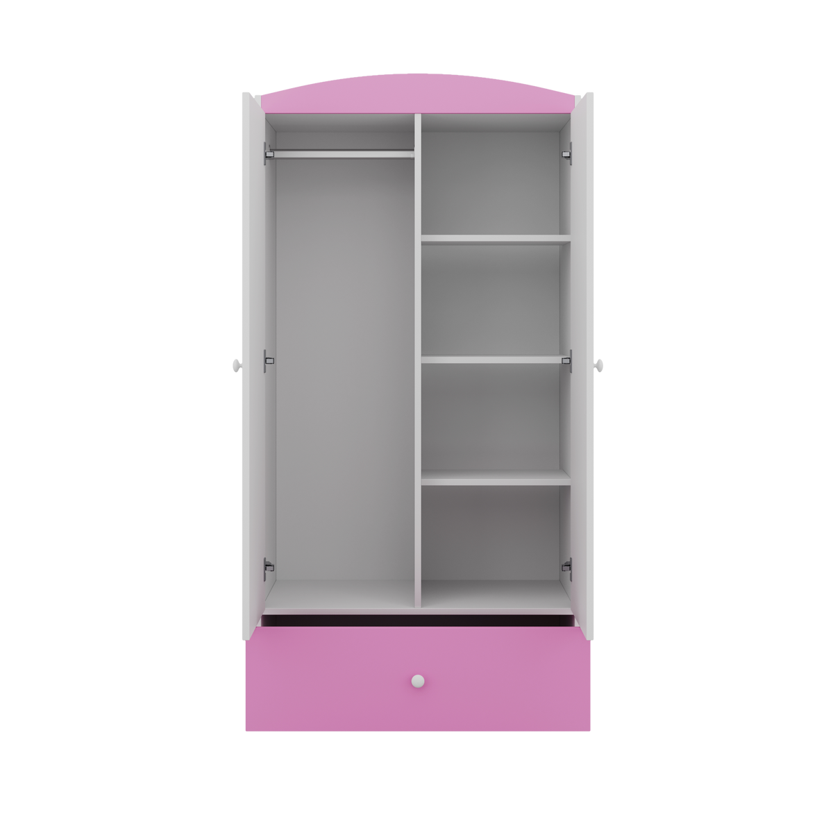 KINDERKLEIDERSCHRANK Teddybär II - Hellrosa, Holzwerkstoff (90/175/52cm) - RAUMHIRSCH FURNITURE
