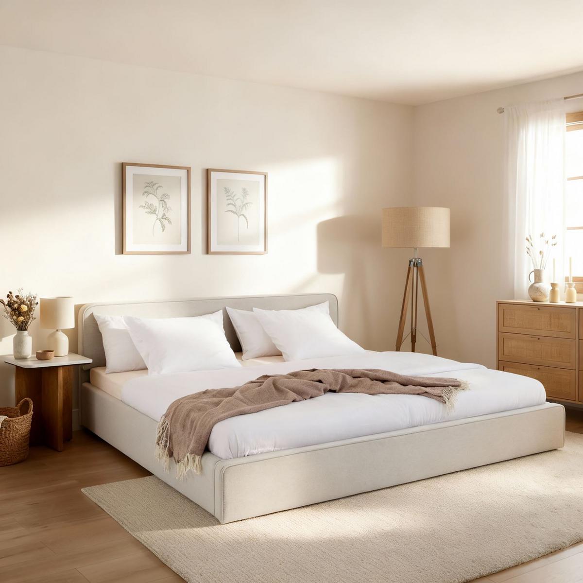 POLSTERBETT LATINI 160x200 cm hellgrau - Hellgrau, Textil (160/200cm) - IDIMEX
