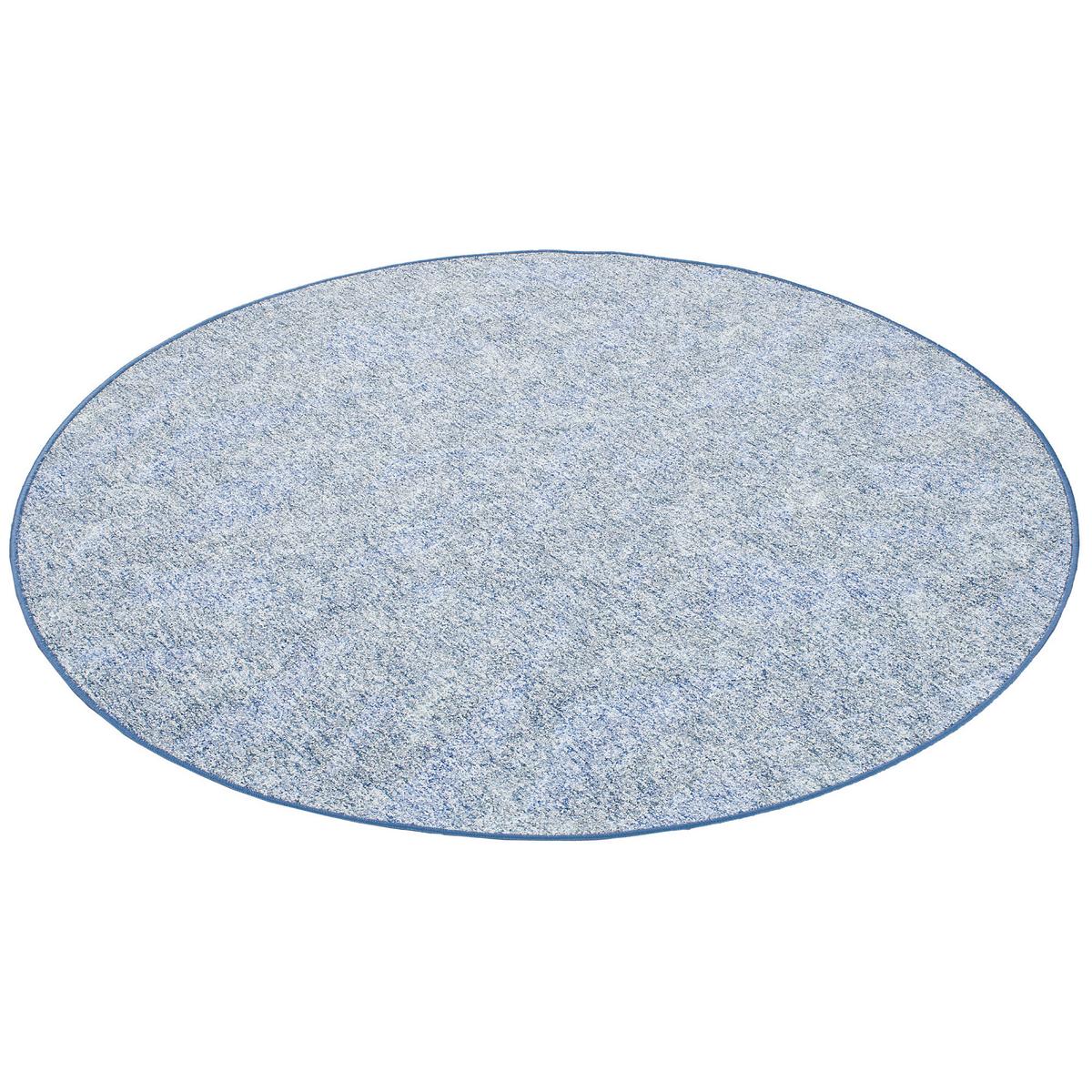 SCHLINGENTEPPICH MEMORY MELIERT RUND - Blau, Textil (100/100cm) - Snapstyle