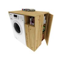 WASCHMASCHINENSCHRANK Überbauschrank mit Fächern – passend für Waschmaschine & Trockner 96/88/62 - Eiche Artisan, Holzwerkstoff (96/88/62cm) - RAUMHIRSCH FURNITURE